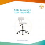 TABURETE con respaldo NEGRO