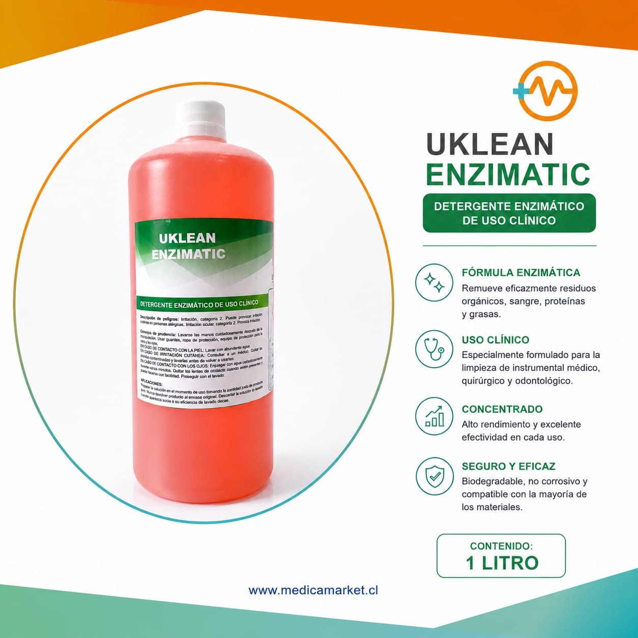 c0a91e46-1dee-47fe-8ccc-ac212124b4e1 DETERGENTE ENZIMATICO UKLEAN 1 LITRO - Imagen 1